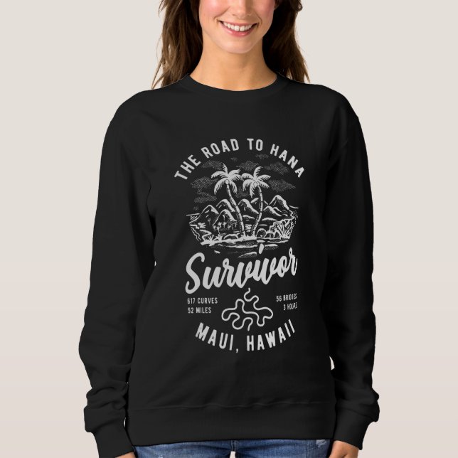 Camiseta Road To Hana Survivor Curvy Palm Maui Hawaii  1 (Frente)