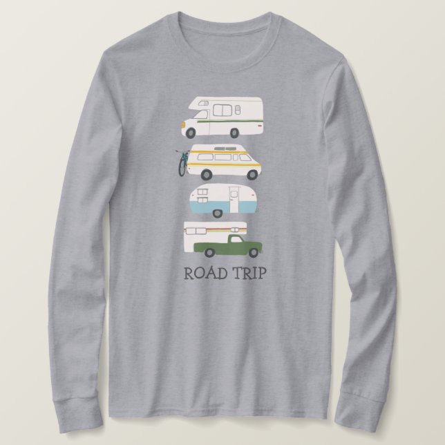 Camiseta ROAD TRIP Campervan vanlife RV Trailer PERSONALIZA (Frente do Design)