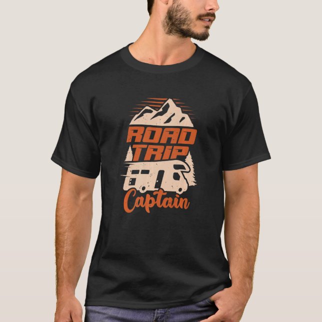 Camiseta Road Trip Captain RV Camping Lover Premium (Frente)