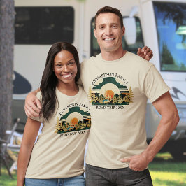 Camiseta Road Trip Vintage Sunset Camping Family