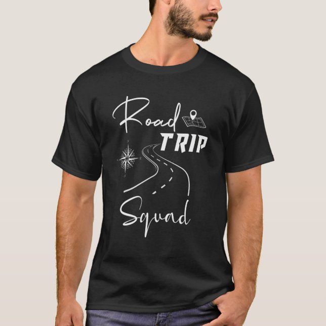 Camiseta Road Trips Squad Matching Family Viagem Tour Vacat (Frente)