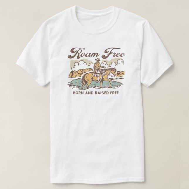 Camiseta Roam Free Cowboy (Frente do Design)