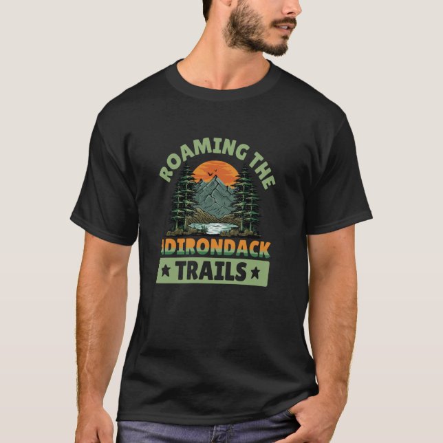 Camiseta Roaming das montanhas dos lagos de Adirondack (Frente)