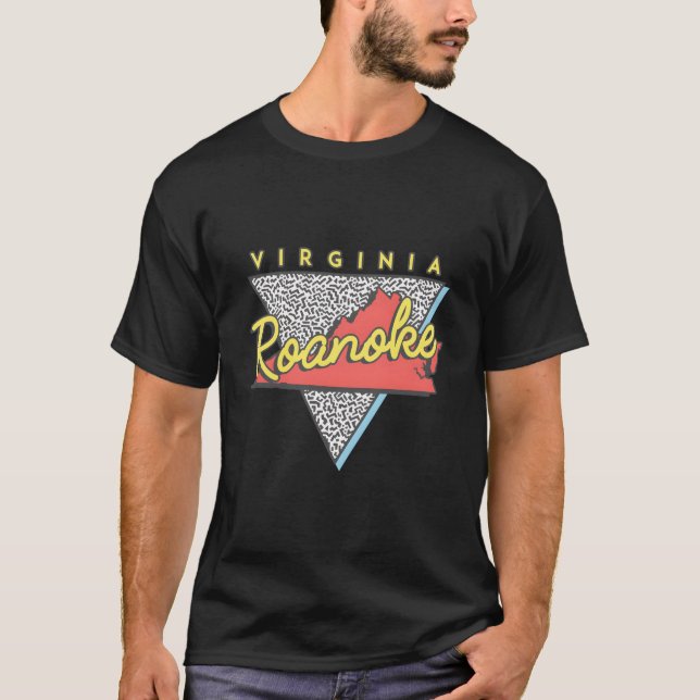 Camiseta Roanoke Virginia Retro Triangle Va City (Frente)