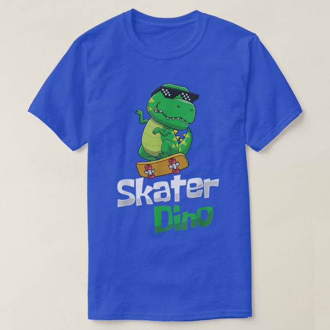 Camiseta Roar Dino Skater Skateboarder Longboard Halfpipe D (Frente do Design)