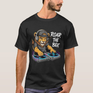 Camiseta Roar o Beat - Fones de ouvido de leões Vibes de Mú