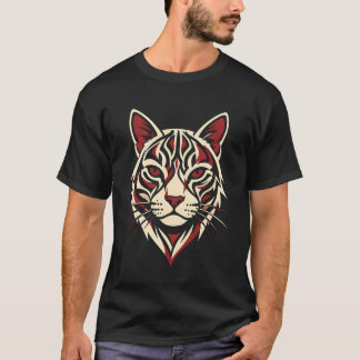 Camiseta Roar of the Tribal Tiger: Geometric Feline Graphic