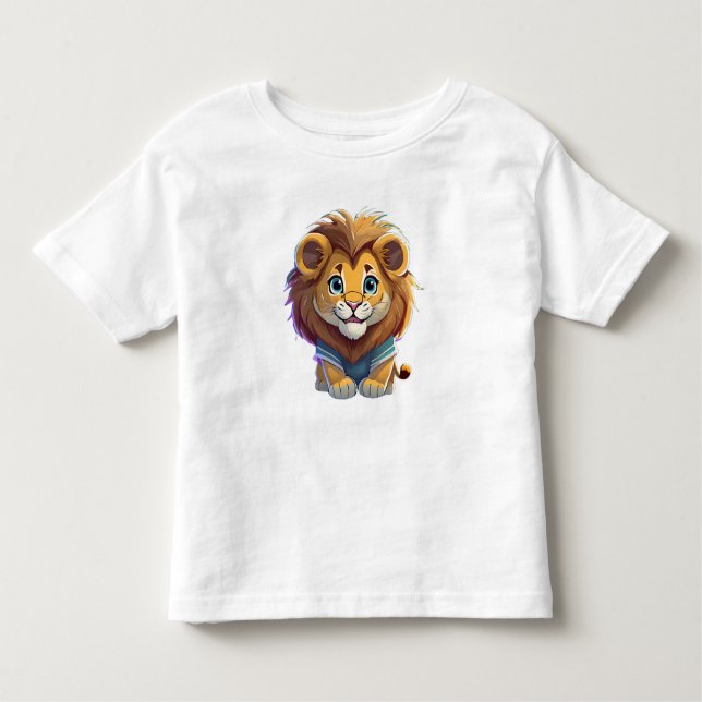 Camiseta "Roaring Cutie" Leão Adorável (Frente)