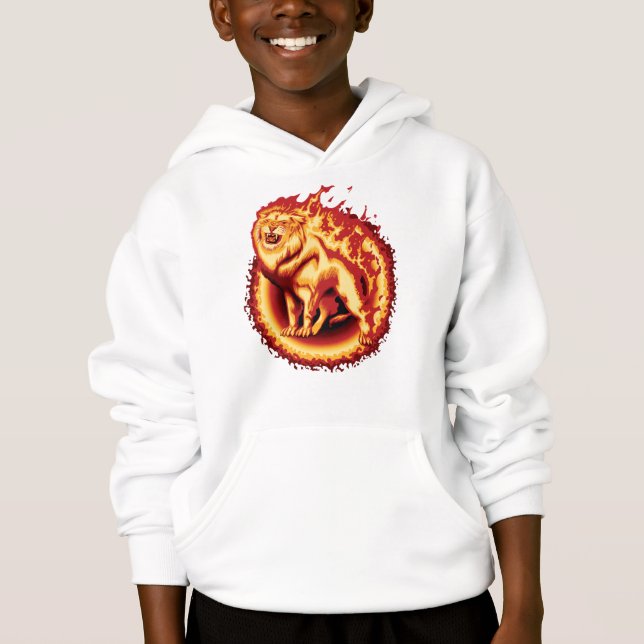 Camiseta Roaring Fire Lion Hoodie (Frente)