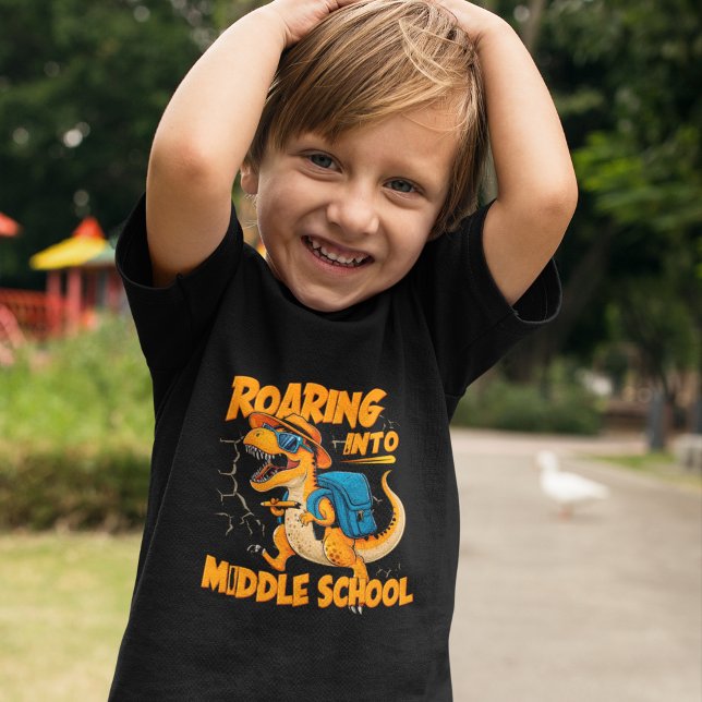 Camiseta Roaring Into Middle School – Back-to-School (Criador carregado)