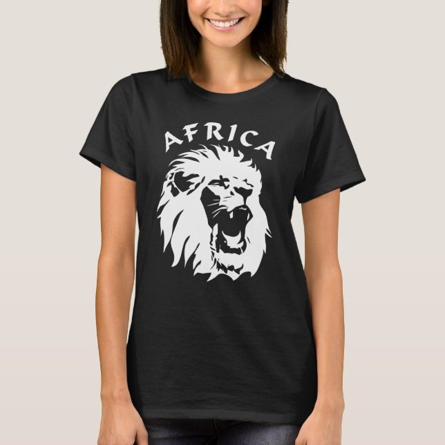 Camiseta Roaring Lion Face | África (Frente)