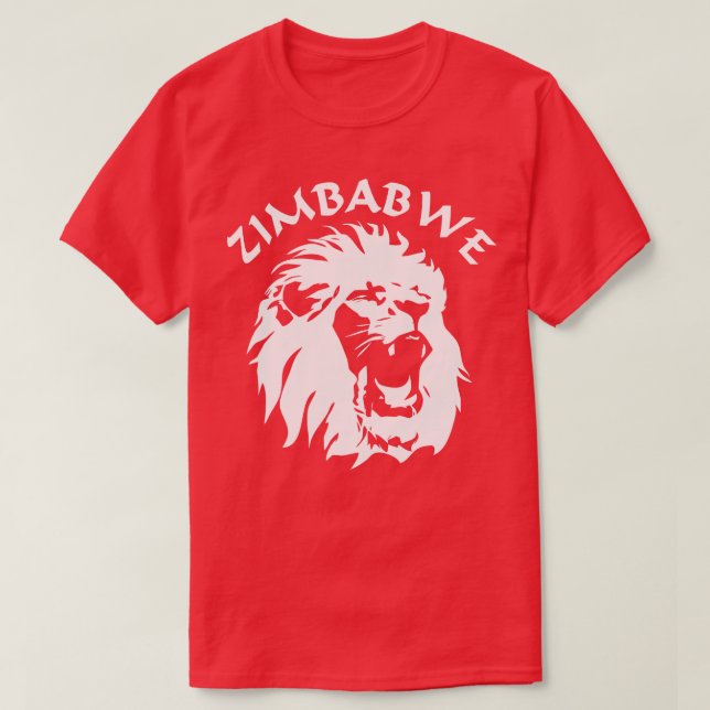 Camiseta Roaring Lion Face Zimbábue (Frente do Design)