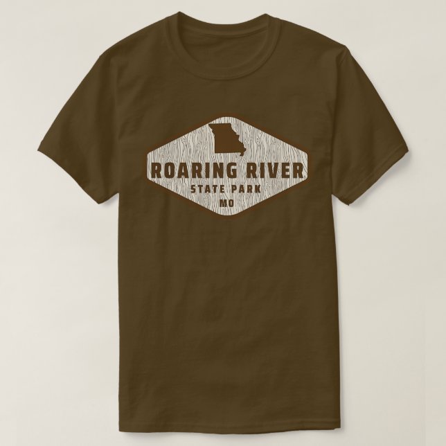 Camiseta Roaring River State Park Textura em árvore do Miss (Frente do Design)