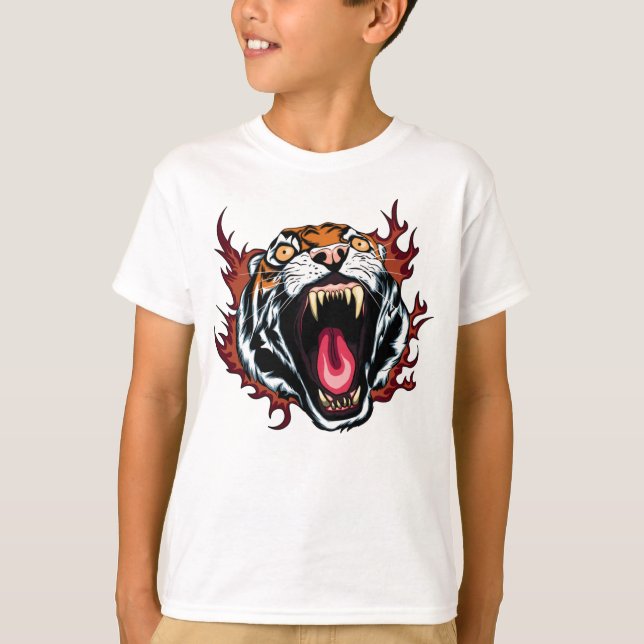 Camiseta Roaring Tiger Face Zangada (Frente)