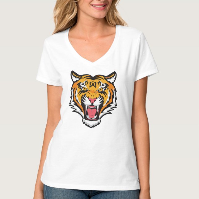 Camiseta Roaring Tiger Head-25818 (Frente)