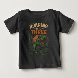 Camiseta ROARING TO TRÊS - PRESENTE aniversário de 3 anos