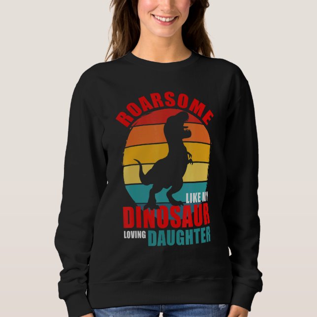 Camiseta Roarsome Como Minha Família Filha Amante Do Dinoss (Frente)