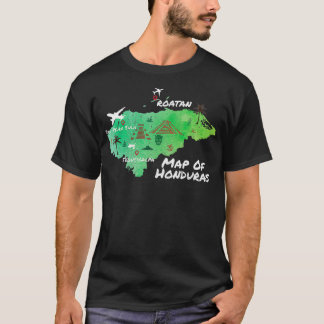 Camiseta Roatan Catracho Espanhol Gift Orgulhoso Mapa Hondu