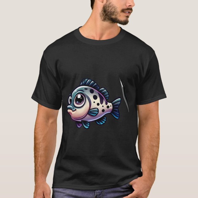 Camiseta Roba de Peixe-Boca 2 Adorável (Frente)