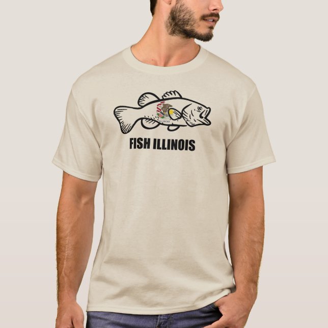 Camiseta Roba de Peixe Illinois Bass (Frente)