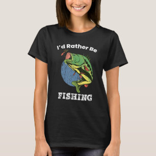Camiseta Roba-larga Eu Preferiria Estar Pescando Ao Ar Livr