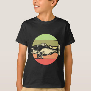 Camiseta Roba vintage de robalo estriado pescador engraçado