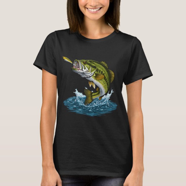 Camiseta Robaça Salta com Isca de Pesca Gráfica  (Frente)
