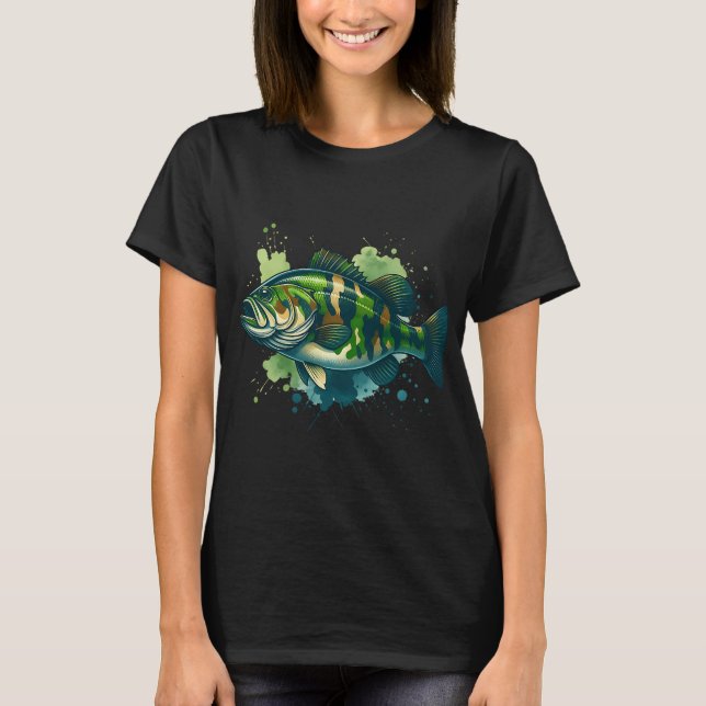 Camiseta Robalo-peva Camuflado com Efeito de Salpico (Frente)
