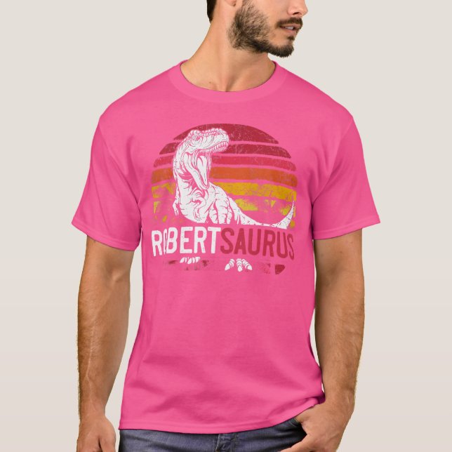 Camiseta Robert Saurus Funny Personalizado Dinossauro T Rex (Frente)