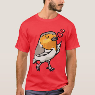 Camiseta Robin Europeu Bird Kawaii Emoticon