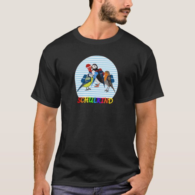 Camiseta Robin Puffin Bird Primeiro Dia Na Faculdade (Frente)