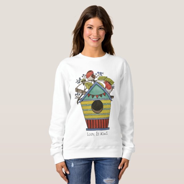 Camiseta Robins Com Airelas E Birdhouse (Frente Completa)