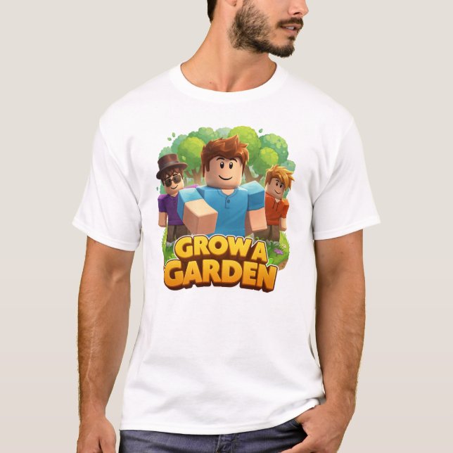 Camiseta Roblox faz um jardim (Frente)