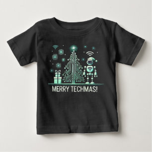 Camiseta Robô AI com Árvore de Natal Tech - Techmas de Feli
