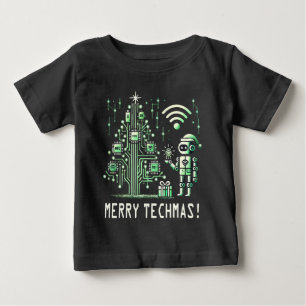 Camiseta Robô AI com Árvore de Natal Tech - Techmas de Feli