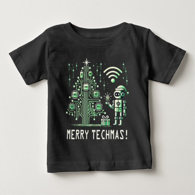 Camiseta Robô AI com Árvore de Natal Tech - Techmas de Feli (Frente)