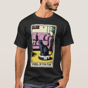 Camiseta Robô Aspirador Gato Carta Tarot Roda da Fur-Tune C