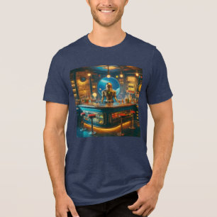 Camiseta Robô Barman em Bar de Dive da Era Espacial Interes