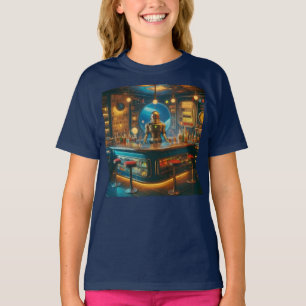 Camiseta Robô Barman no Bar de Mergulho da Era Espacial Int