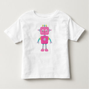 Camiseta Robô Bonito, Robô Engraçado, Robô Bobo, Robô Rosa