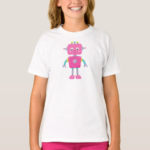 Camiseta Robô Bonito, Robô Engraçado, Robô Bobo, Robô Rosa