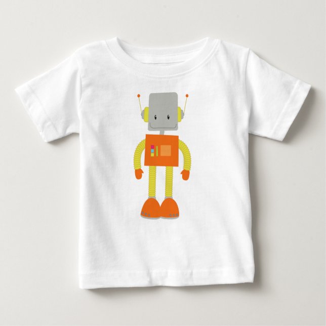 Camiseta Robô Bonito, Robô Engraçado, Robô Bobo, Robótica (Frente)