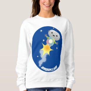Camiseta Robô bonito voando em ilustração de desenho animad