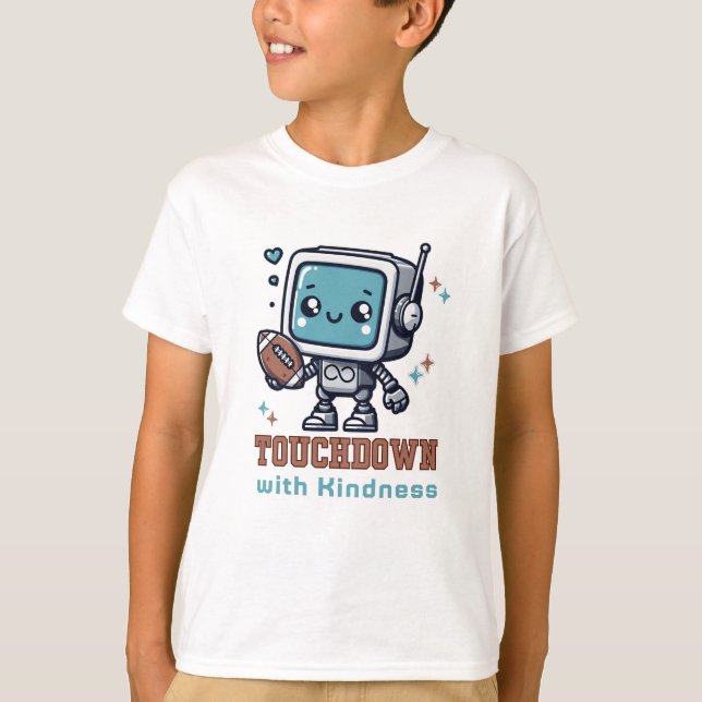 Camiseta Robô com futebol touchdown com gentileza (Frente)