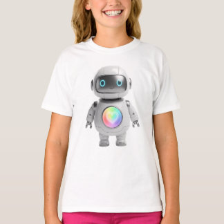 Camiseta Robô Coração Arco-Íris