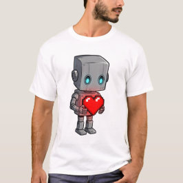 Camiseta Robô Coração de Pixel