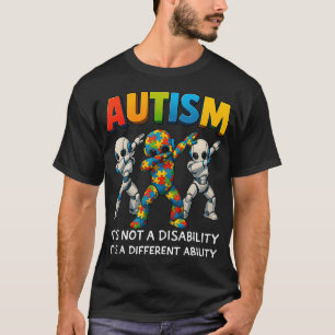 Camiseta Robô Dabbing Habilidade Diferente Conscientização 