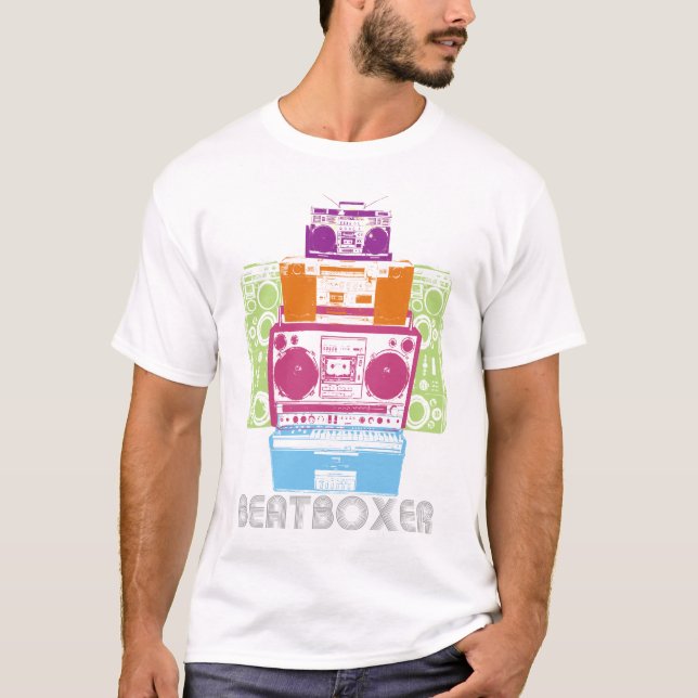 Camiseta robô de 80s BeatBoxer (Frente)