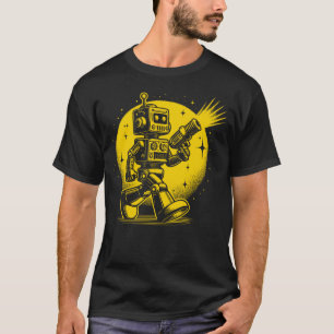 Camiseta Robô de Brinquedos Bonito Vintage com Ray Gun