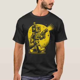 Camiseta Robô de Brinquedos Bonito Vintage com Ray Gun